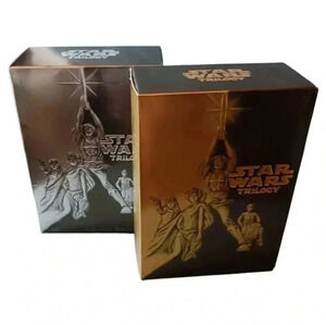 Star wars trilogy dvd boxes set 2004 4 disc each gold & silver